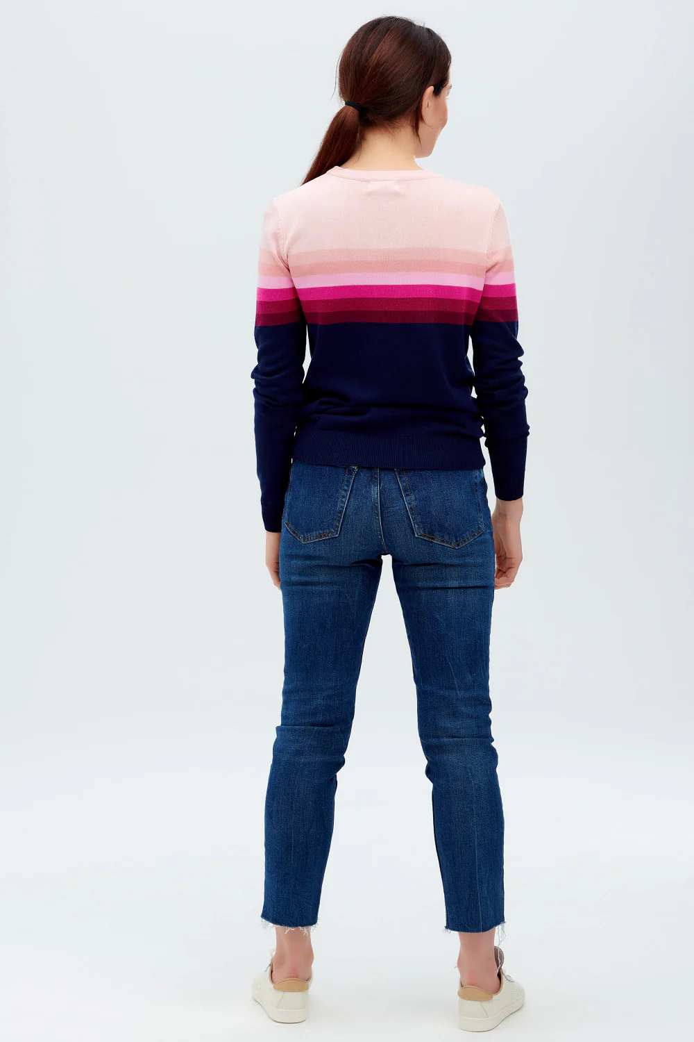 Rita Jumper - Navy, Pink Gradient Stripes - Image 4