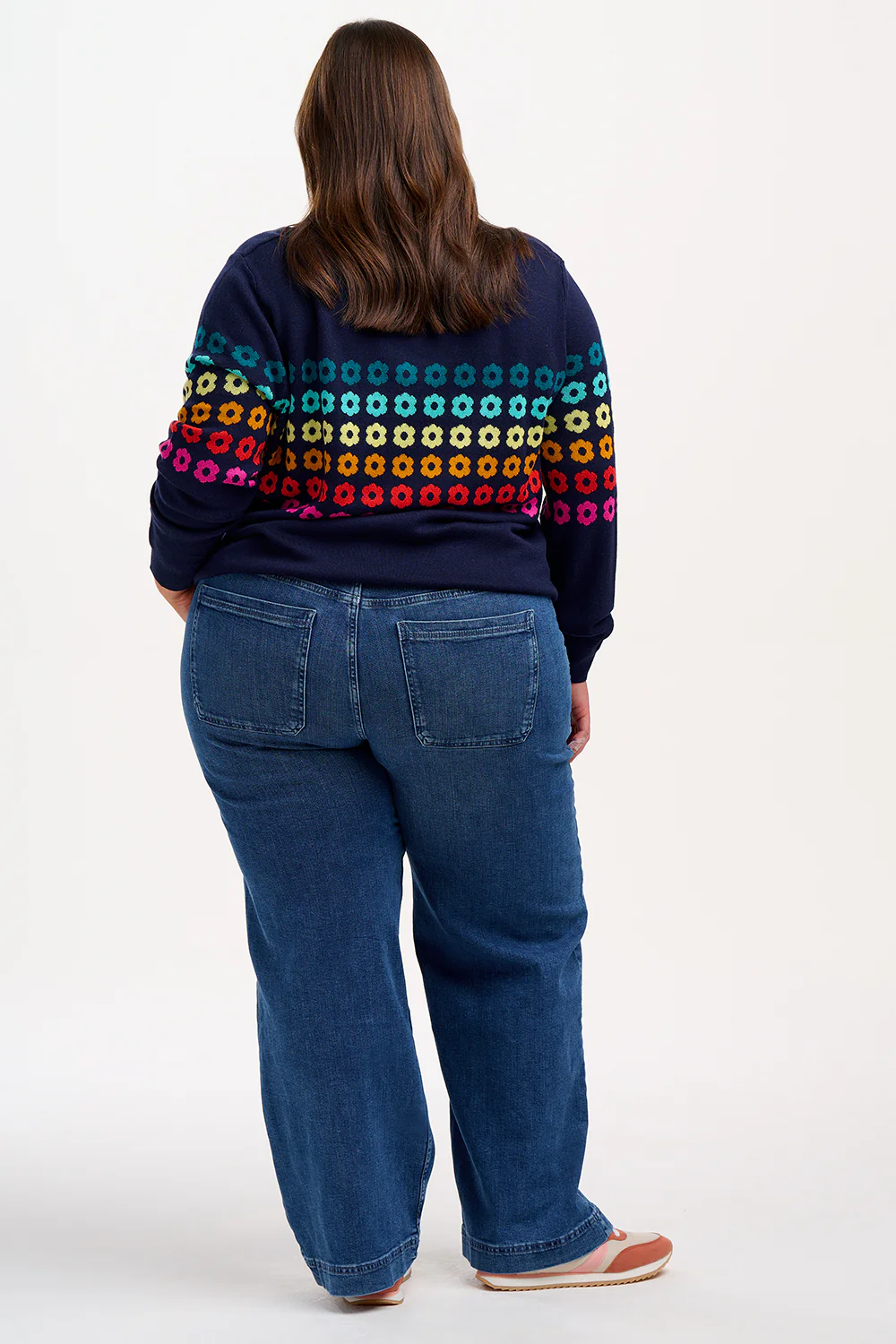 Rita Jumper - Navy, Rainbow Flowers - Image 4