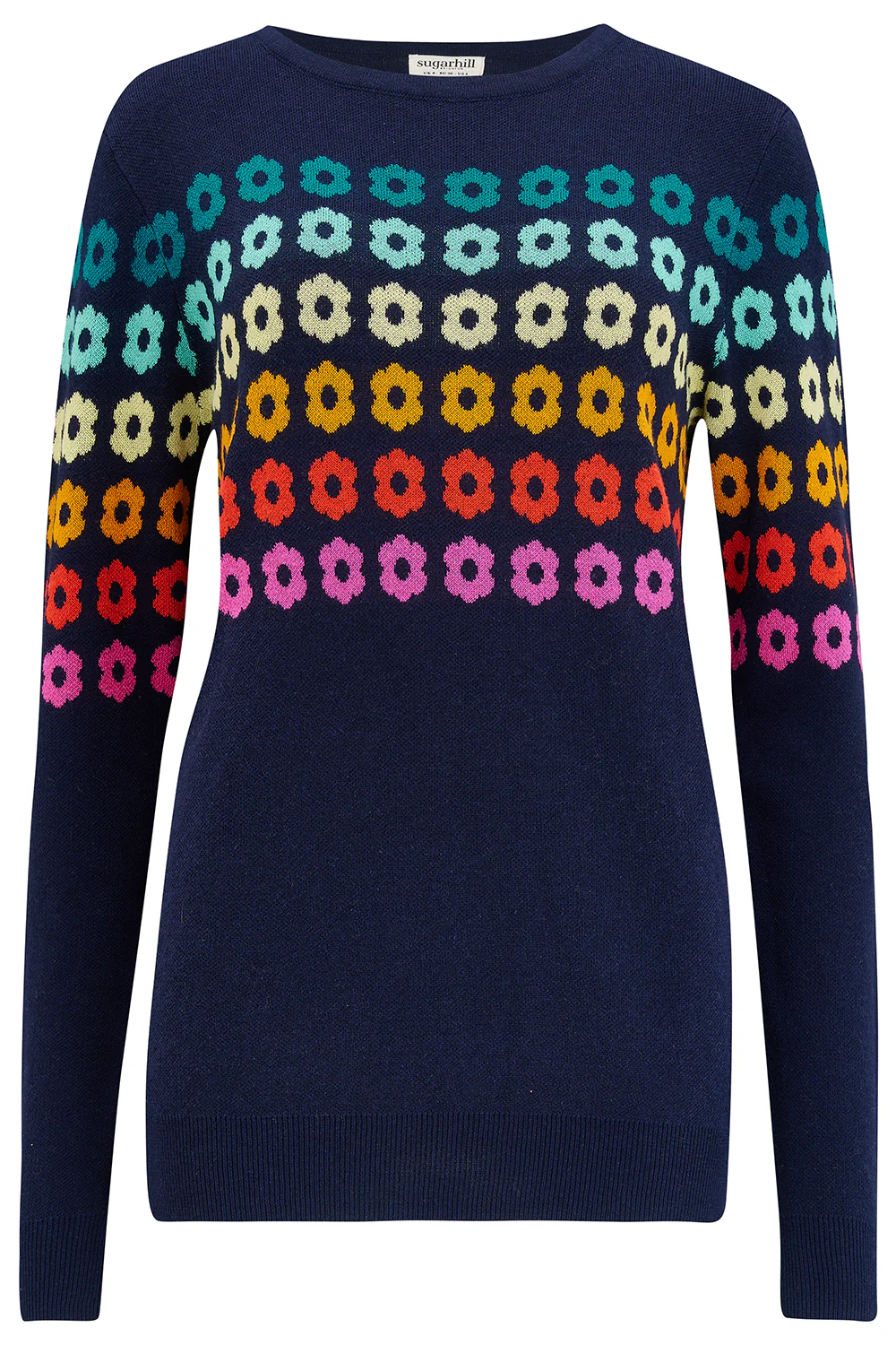Rita Jumper - Navy, Rainbow Flowers - Image 6