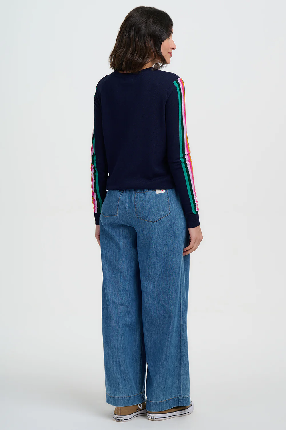 Rita Jumper - Navy, Rainbow Sports Stripe - Image 6