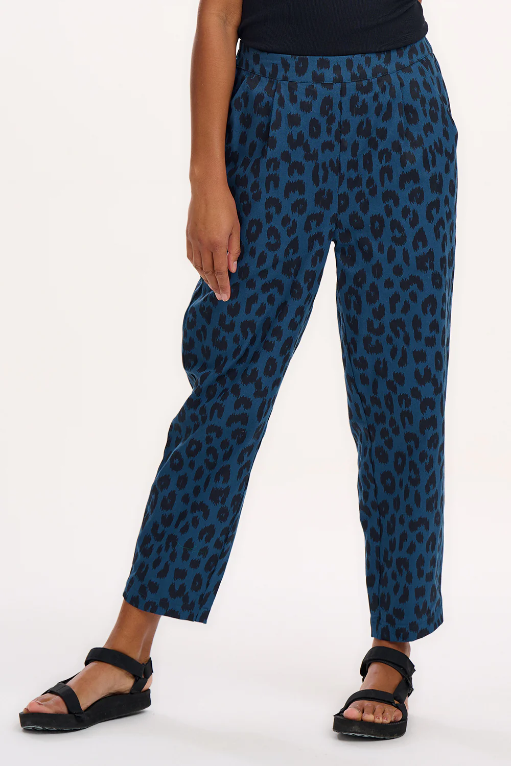 Romney Trousers - Petrol Navy, Ikat Leopard - Image 6