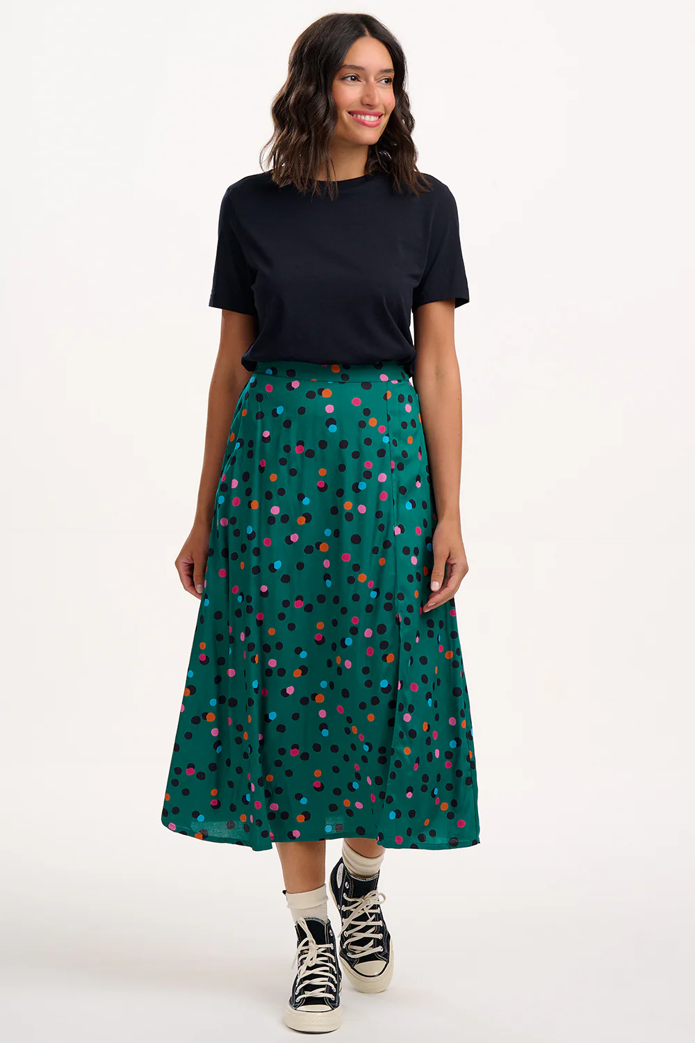 Rosalind Skirt - Green, Rainbow Dappled Spot - Image 3
