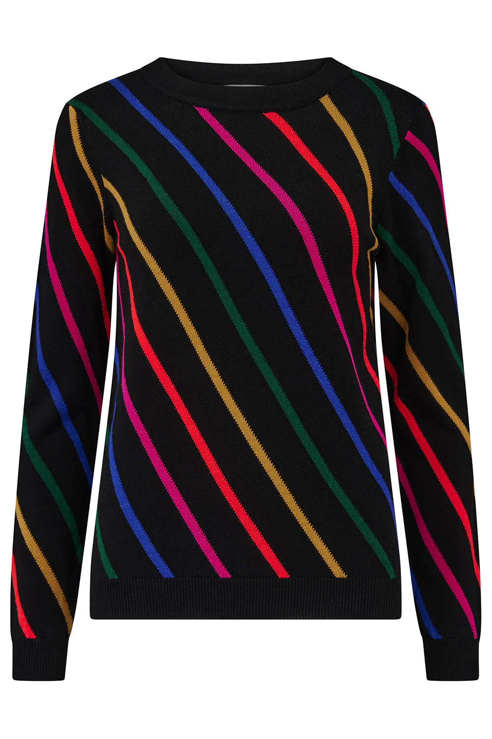 Rowena Jumper - Black, Rainbow Sliding Stripes - Image 8