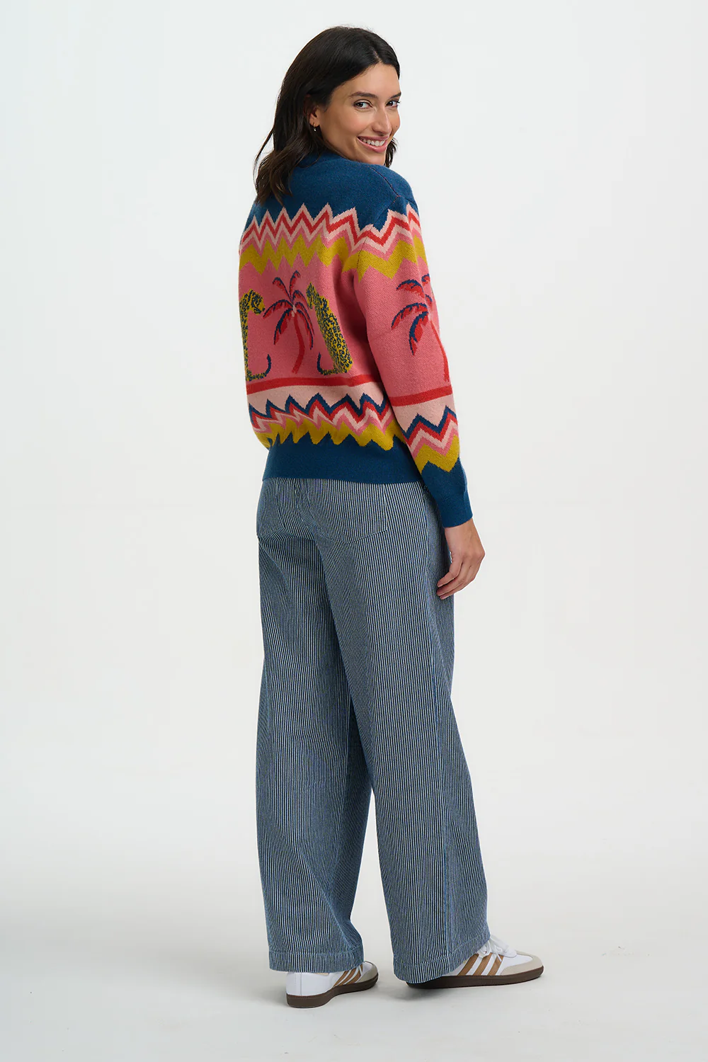 Solana Knitted Bomber - Multi, Leopard And Palms - Image 4