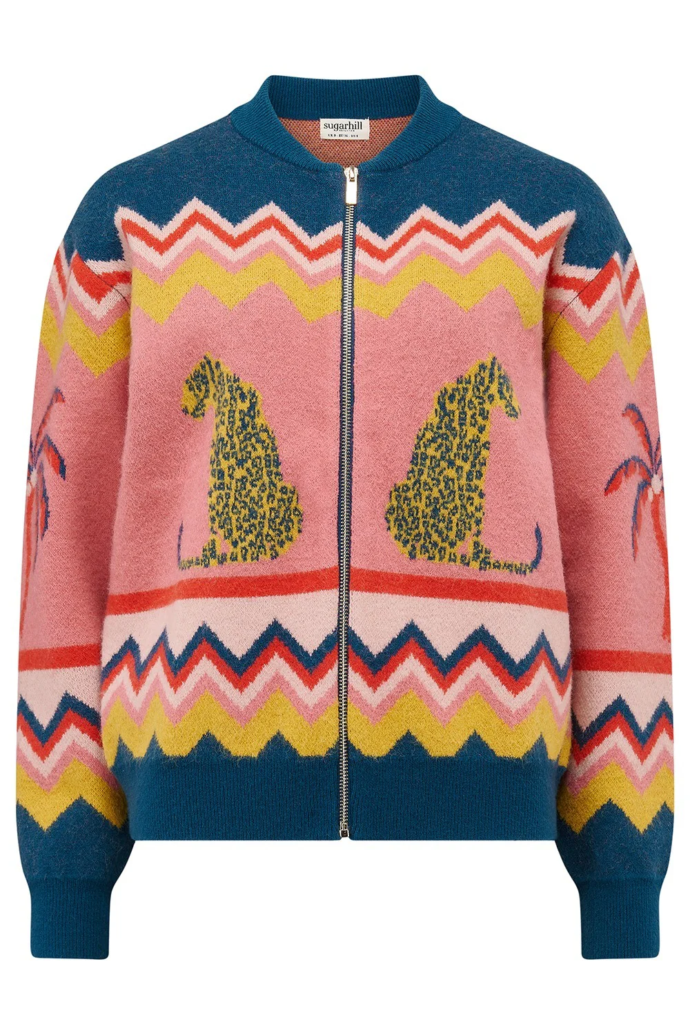 Solana Knitted Bomber - Multi, Leopard And Palms - Image 6