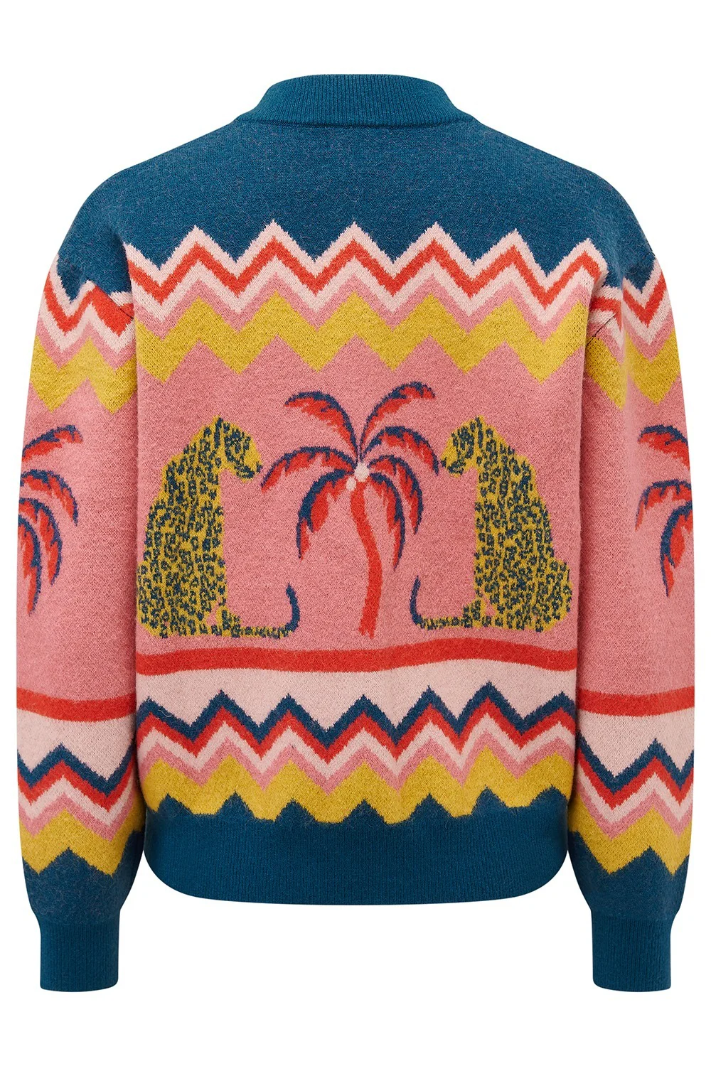 Solana Knitted Bomber - Multi, Leopard And Palms - Image 7