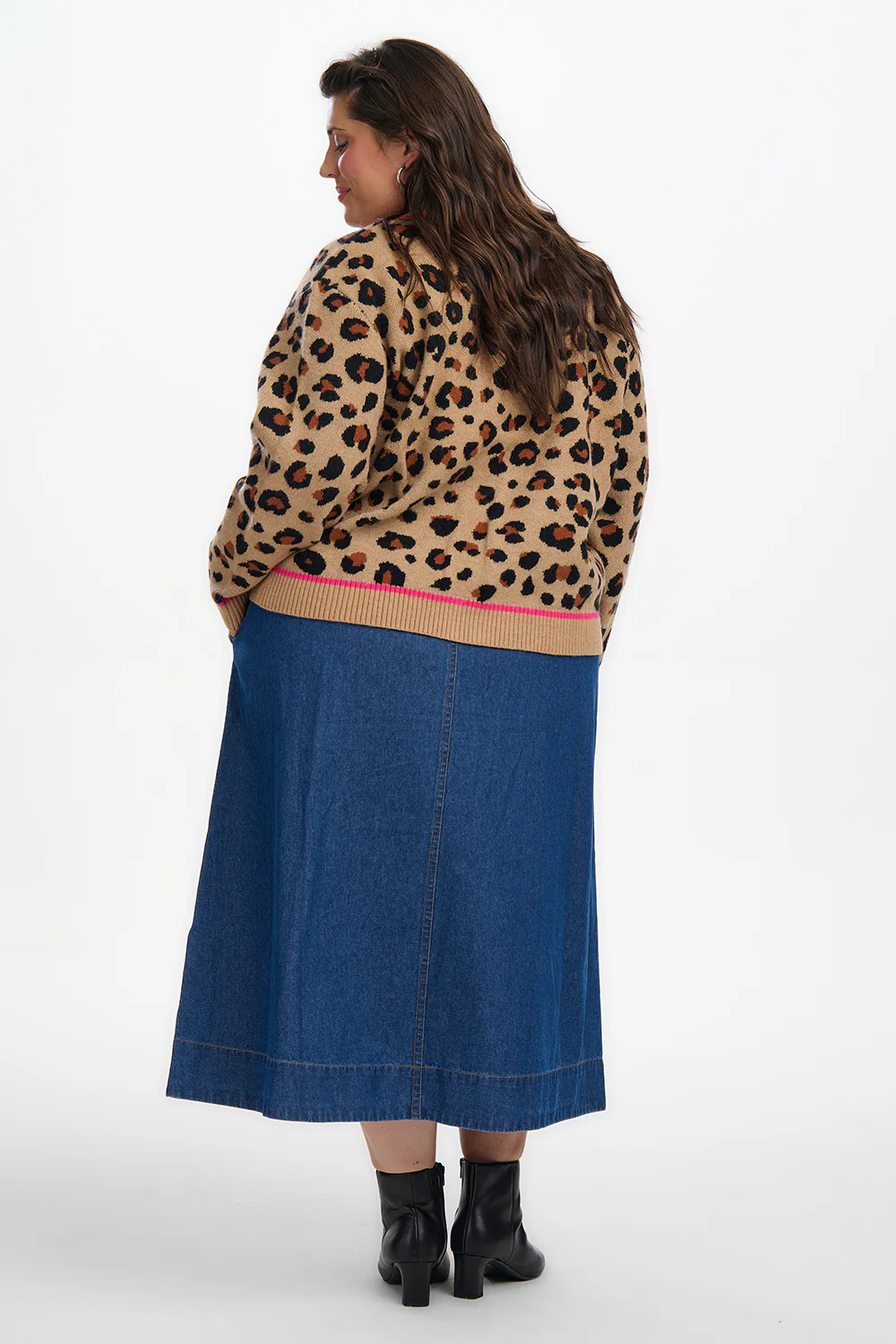 Solana Knitted Bomber - Tan/Black, Natural Leopard - Image 7