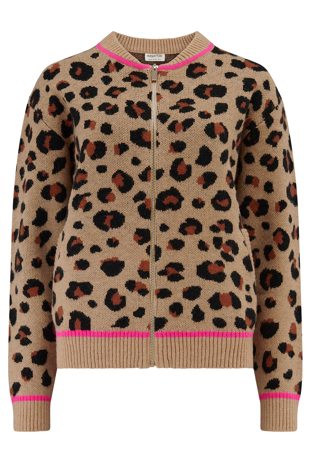 Solana Knitted Bomber - Tan/Black, Natural Leopard - Image 8
