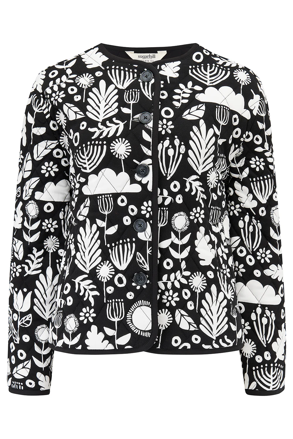 Rocco Quilted Jacket - Monochrome, Folk Floral - Image 4