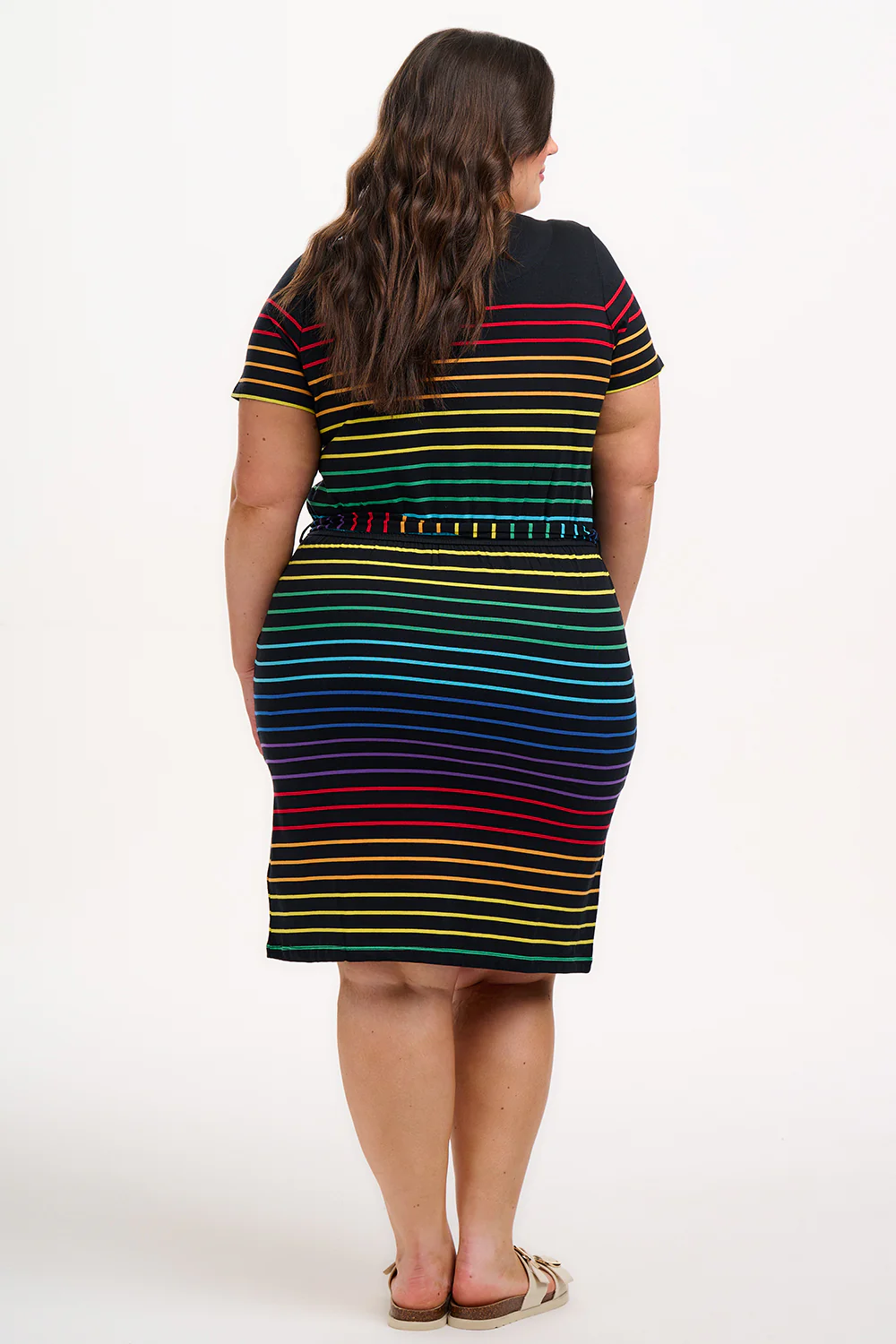 Terri Jersey Mini Dress - Black, Night Rainbow - Image 4