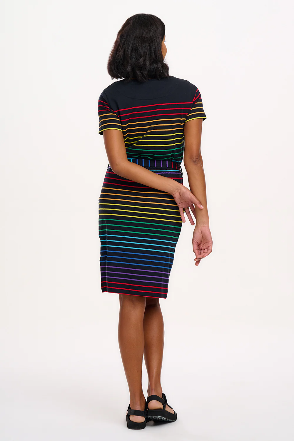 Terri Jersey Mini Dress - Black, Night Rainbow - Image 7