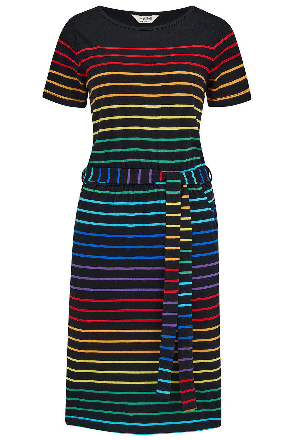 Terri Jersey Mini Dress - Black, Night Rainbow - Image 8